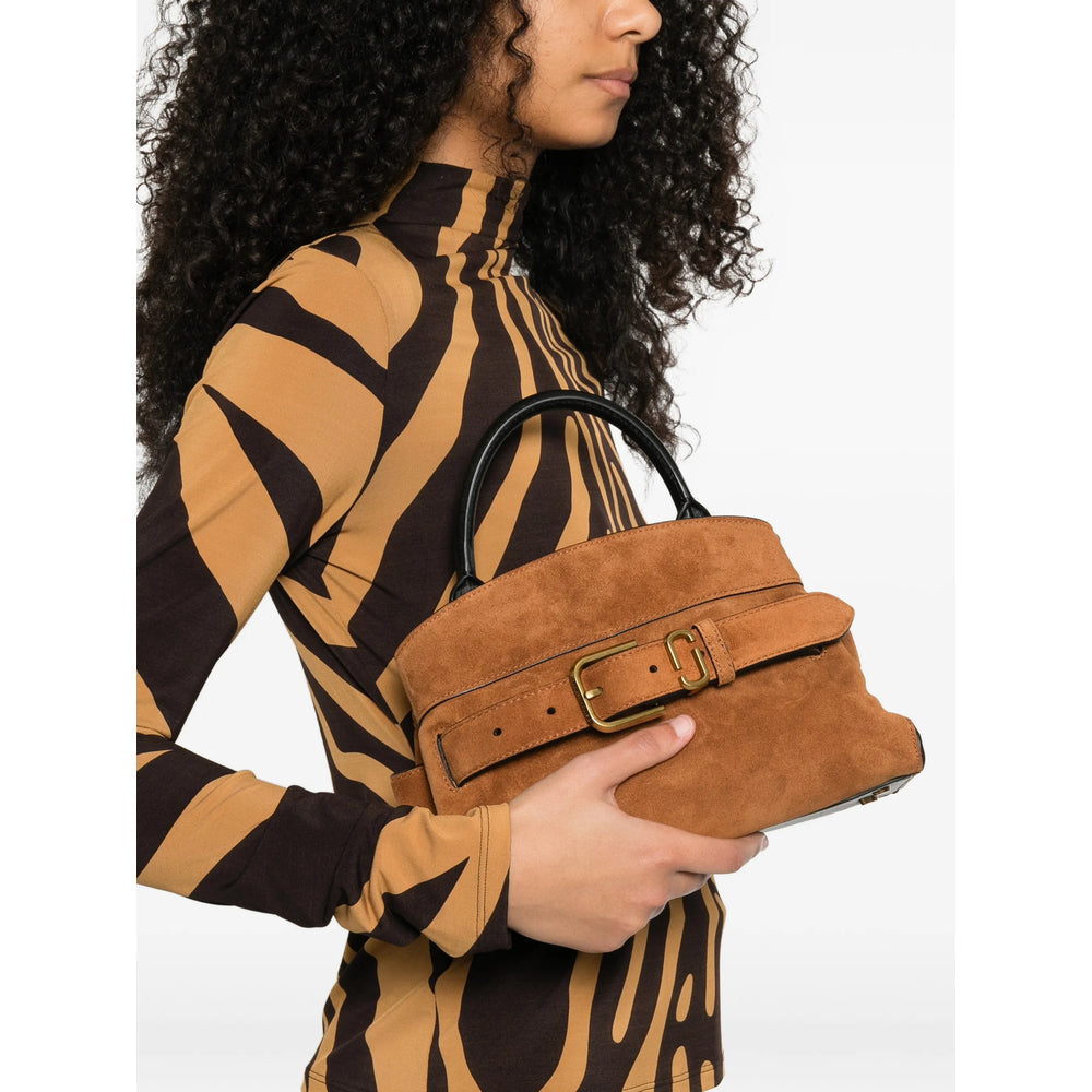 Rich Brown Leather Tote Bag With Gold Buckle