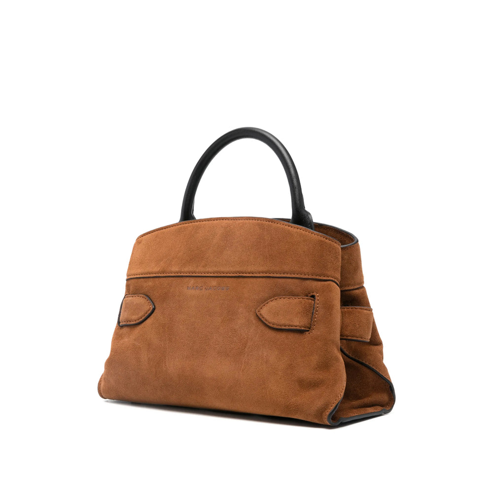 Rich Brown Leather Tote Bag With Gold Buckle