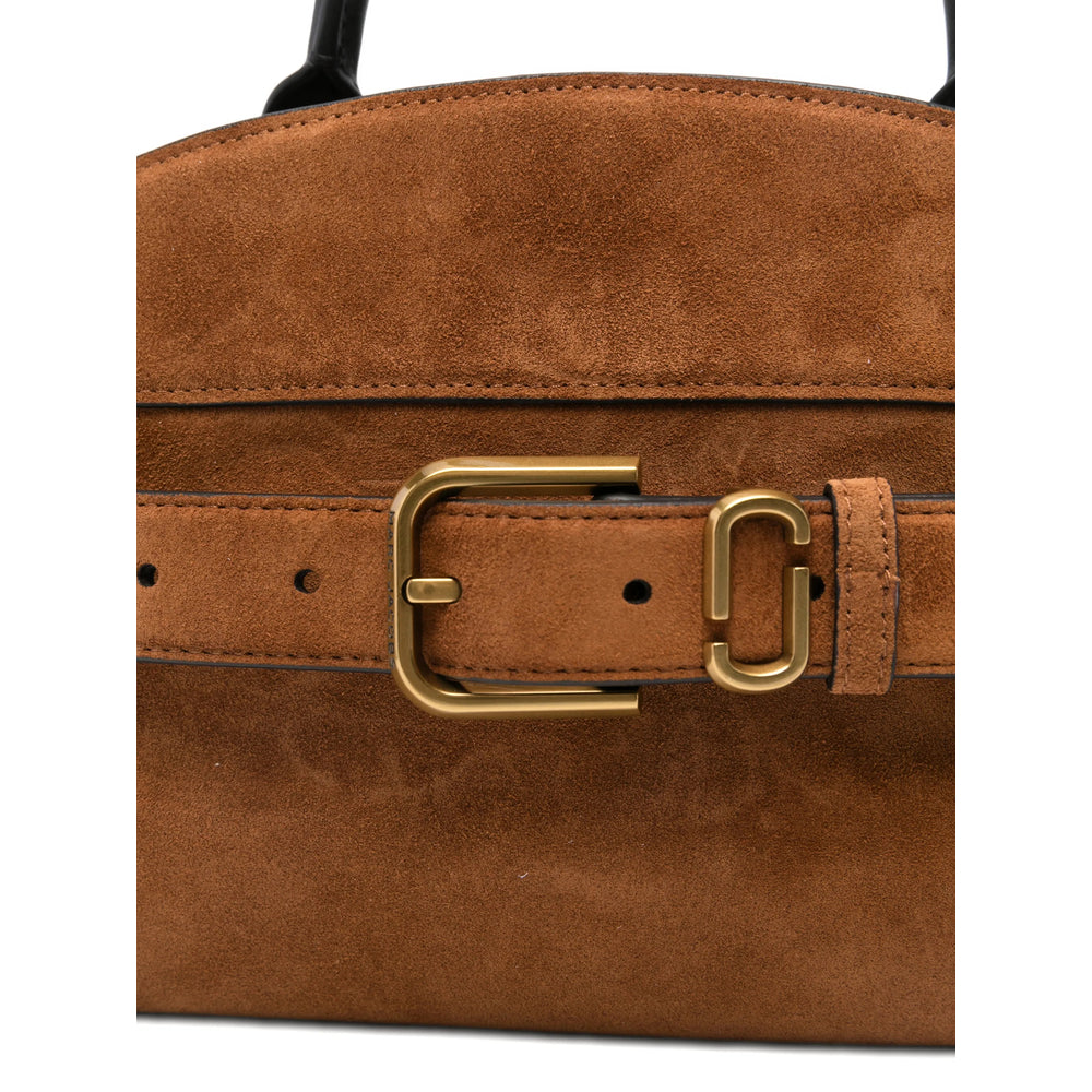 Rich Brown Leather Tote Bag With Gold Buckle