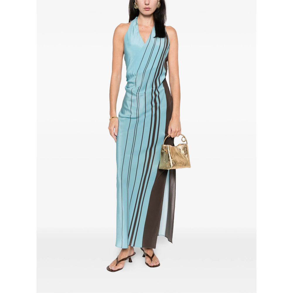 Flowy Silk Striped Halter
