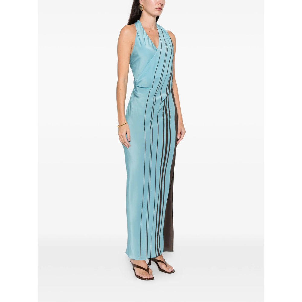 Flowy Silk Striped Halter