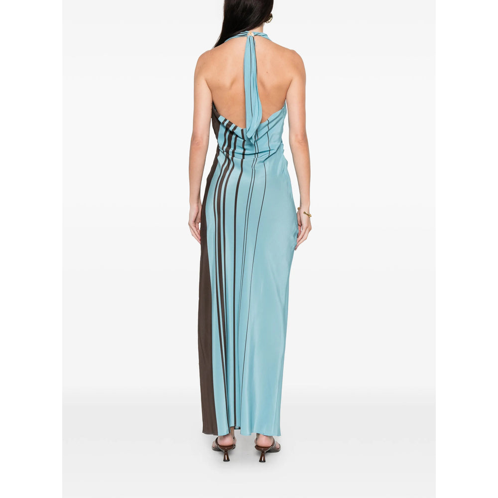 Flowy Silk Striped Halter