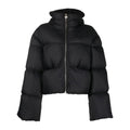Soft Black Padded Cropped Hood Jacket