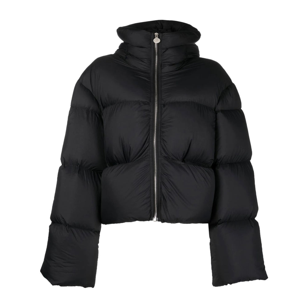 Soft Black Padded Cropped Hood Jacket