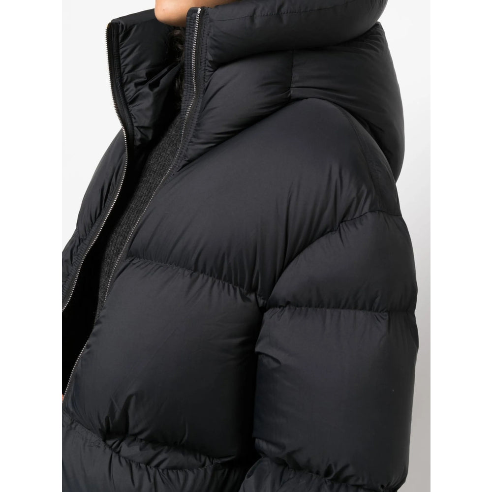 Soft Black Padded Cropped Hood Jacket