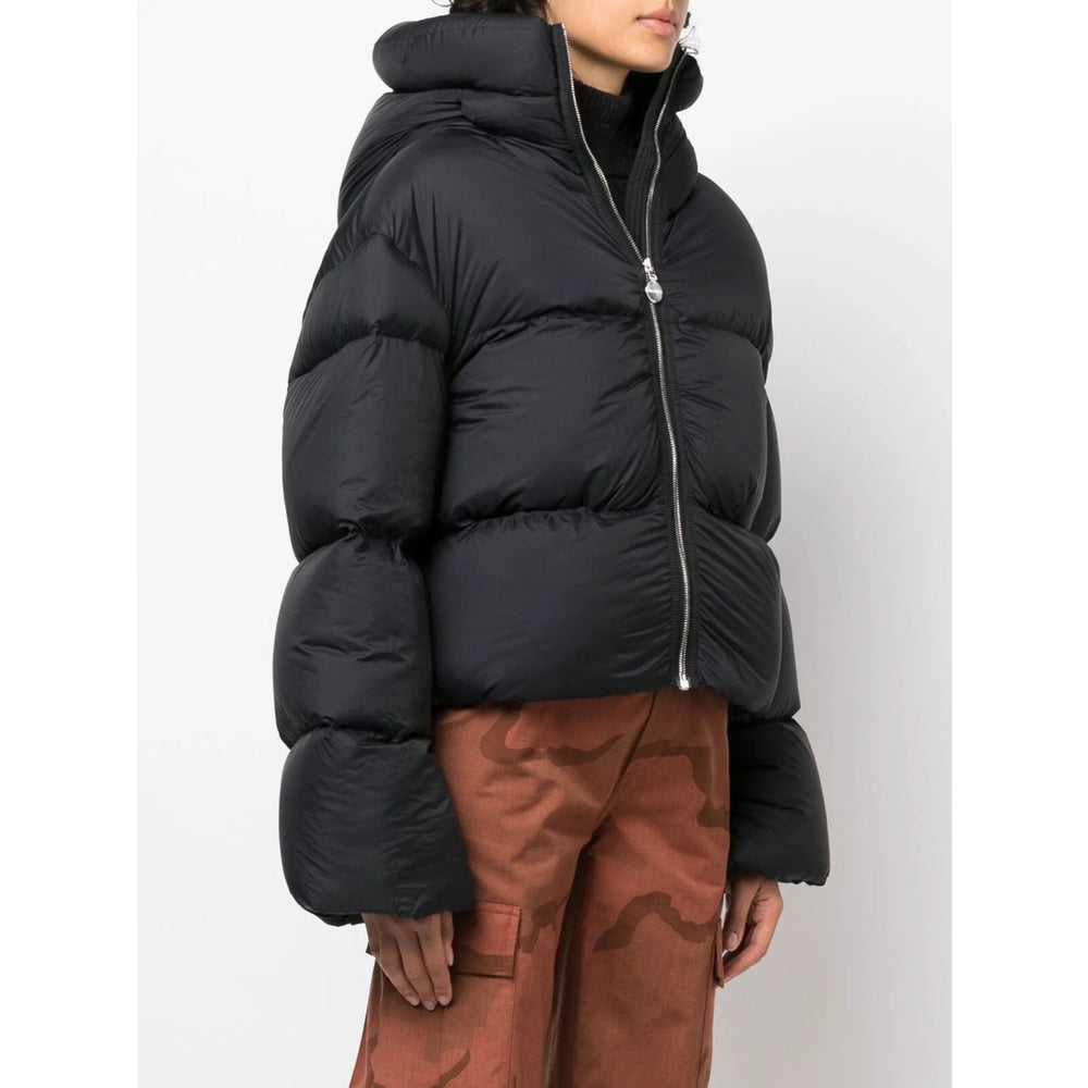 Soft Black Padded Cropped Hood Jacket