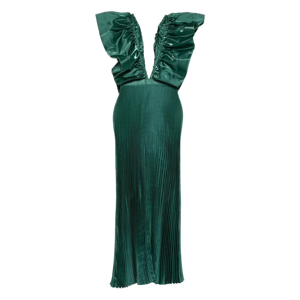 Pine Green Ruffle Dress