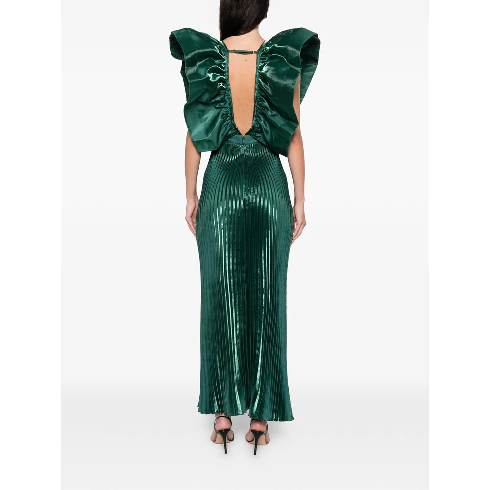 Pine Green Ruffle Dress
