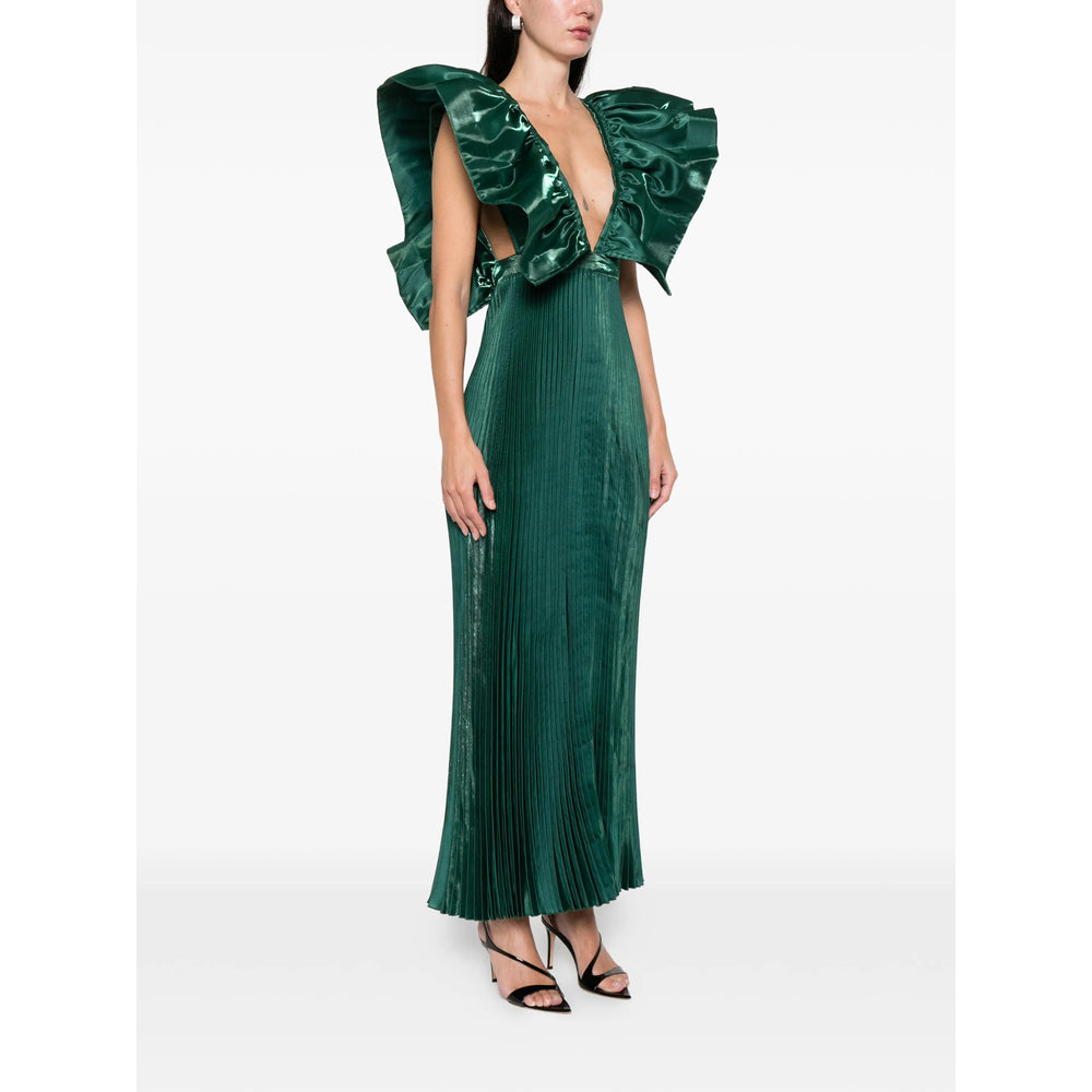 Pine Green Ruffle Dress