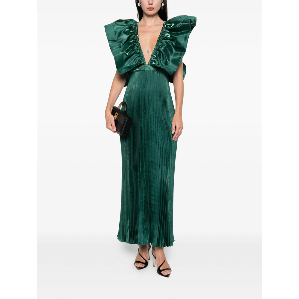 Pine Green Ruffle Dress