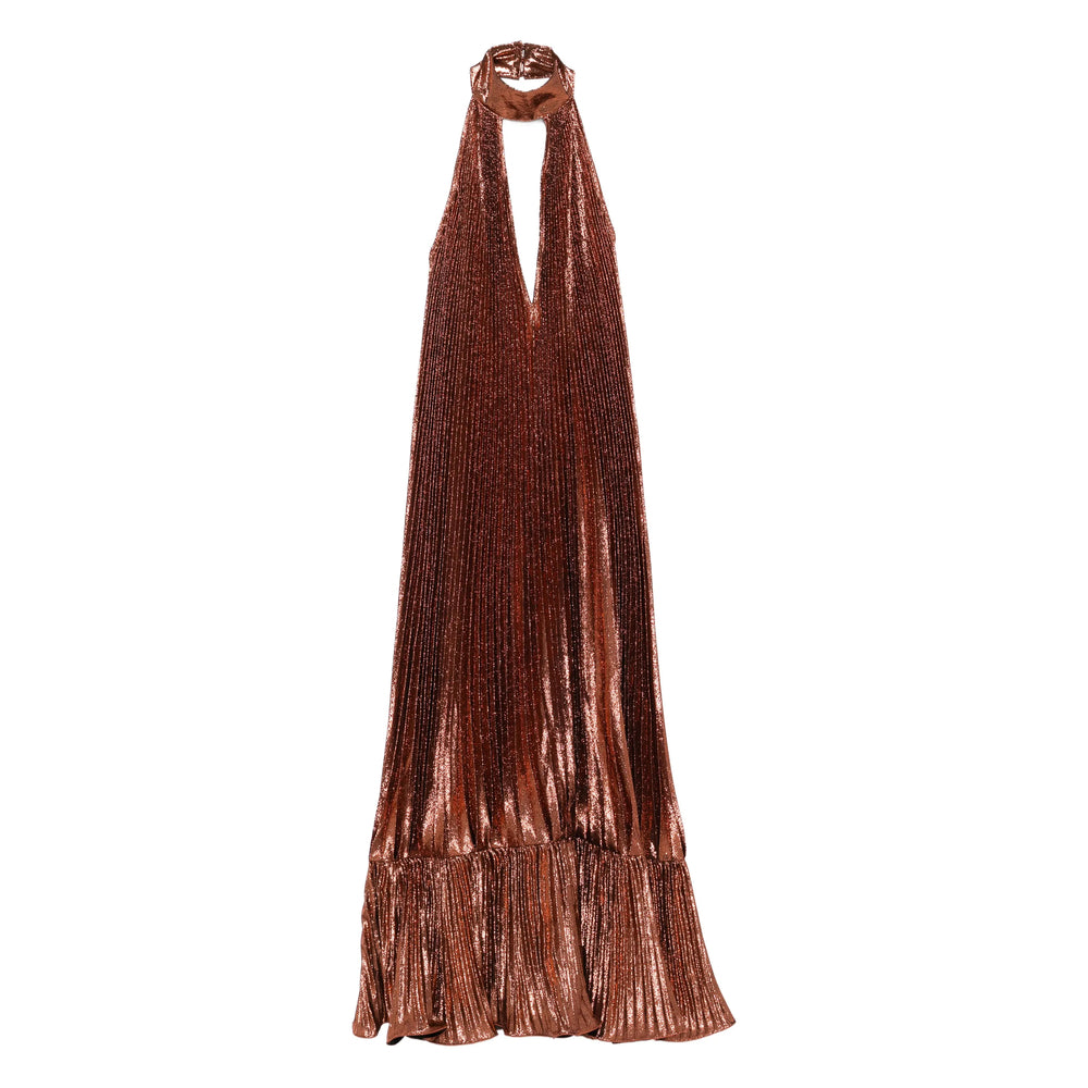 V Neck Pleated Halter