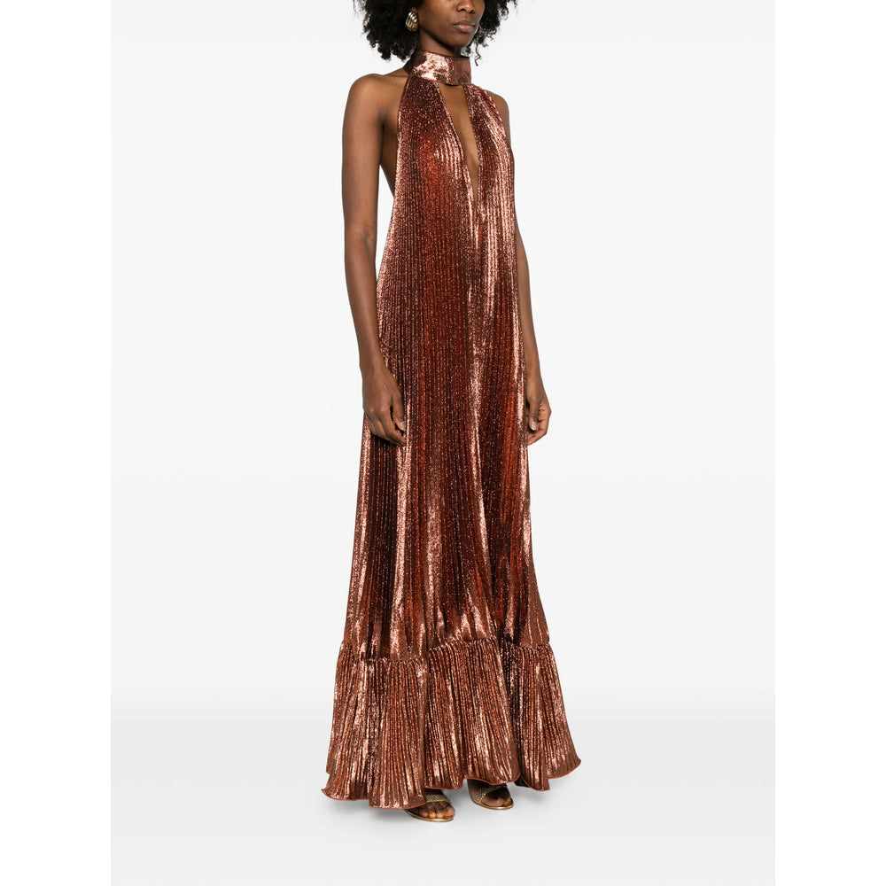 V Neck Pleated Halter