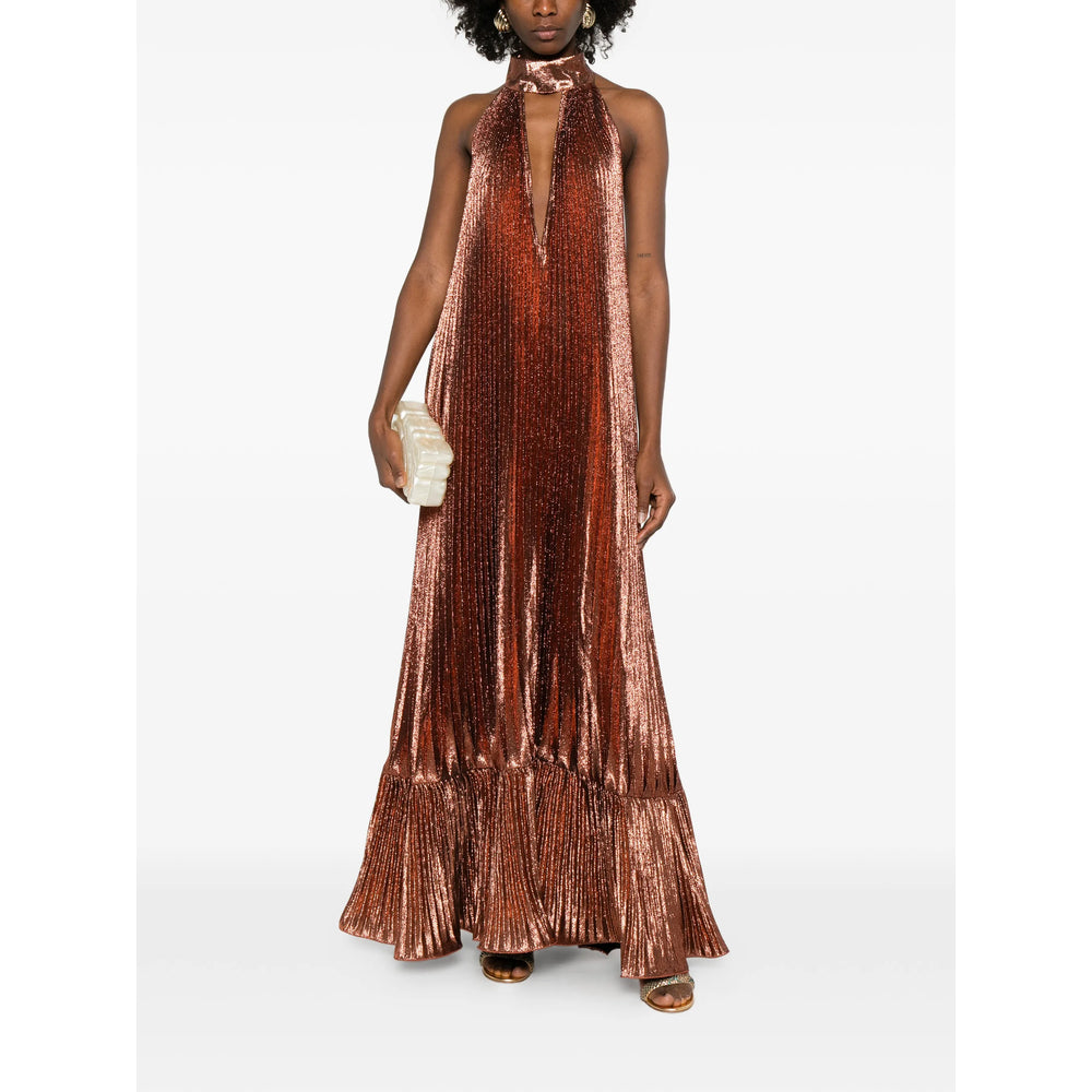 V Neck Pleated Halter