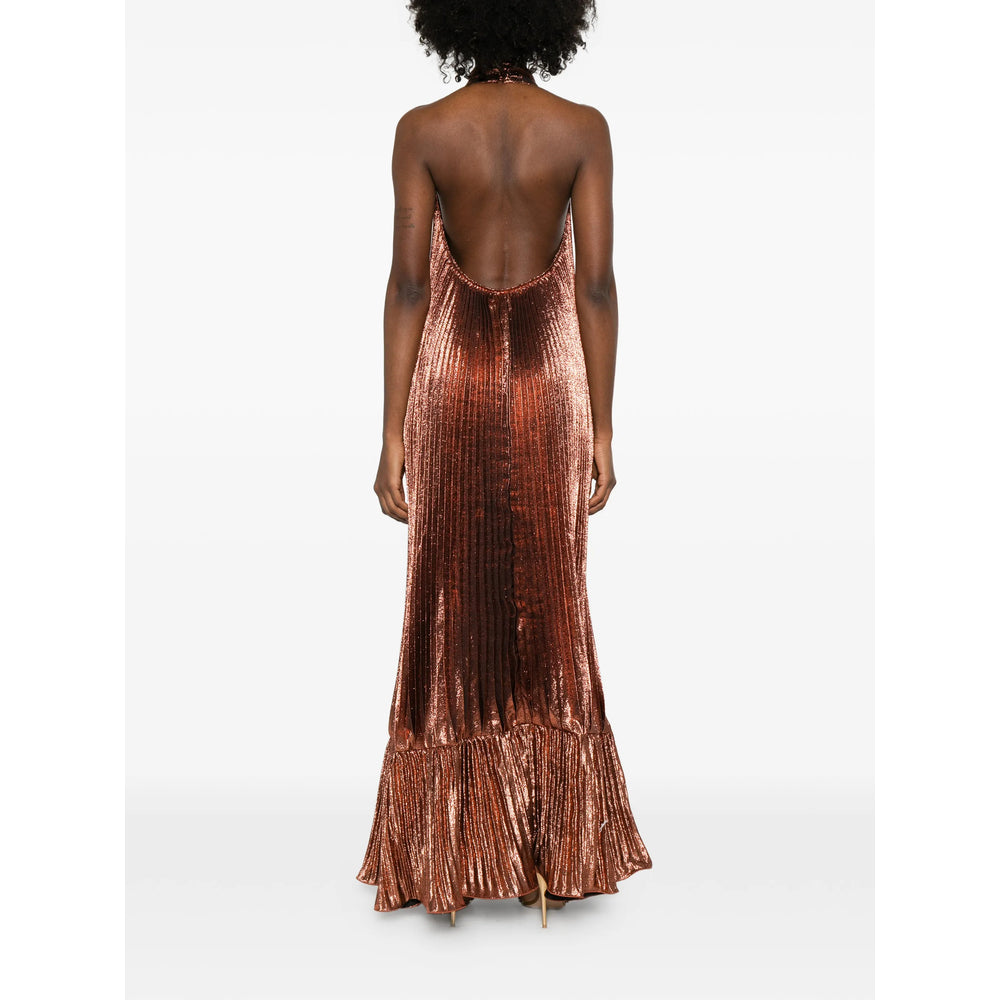 V Neck Pleated Halter