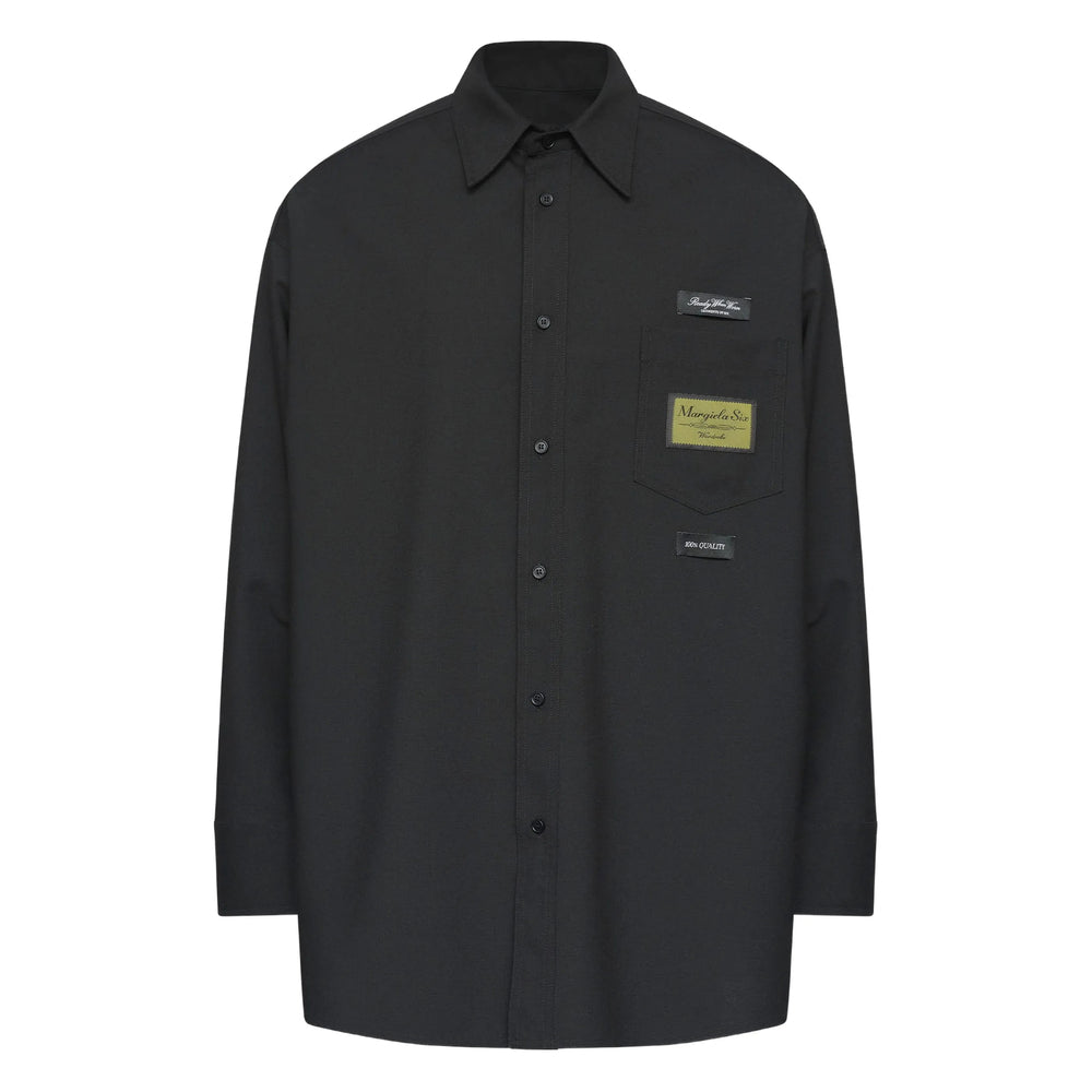 Sleek Black Slim Fit Dress Shirt