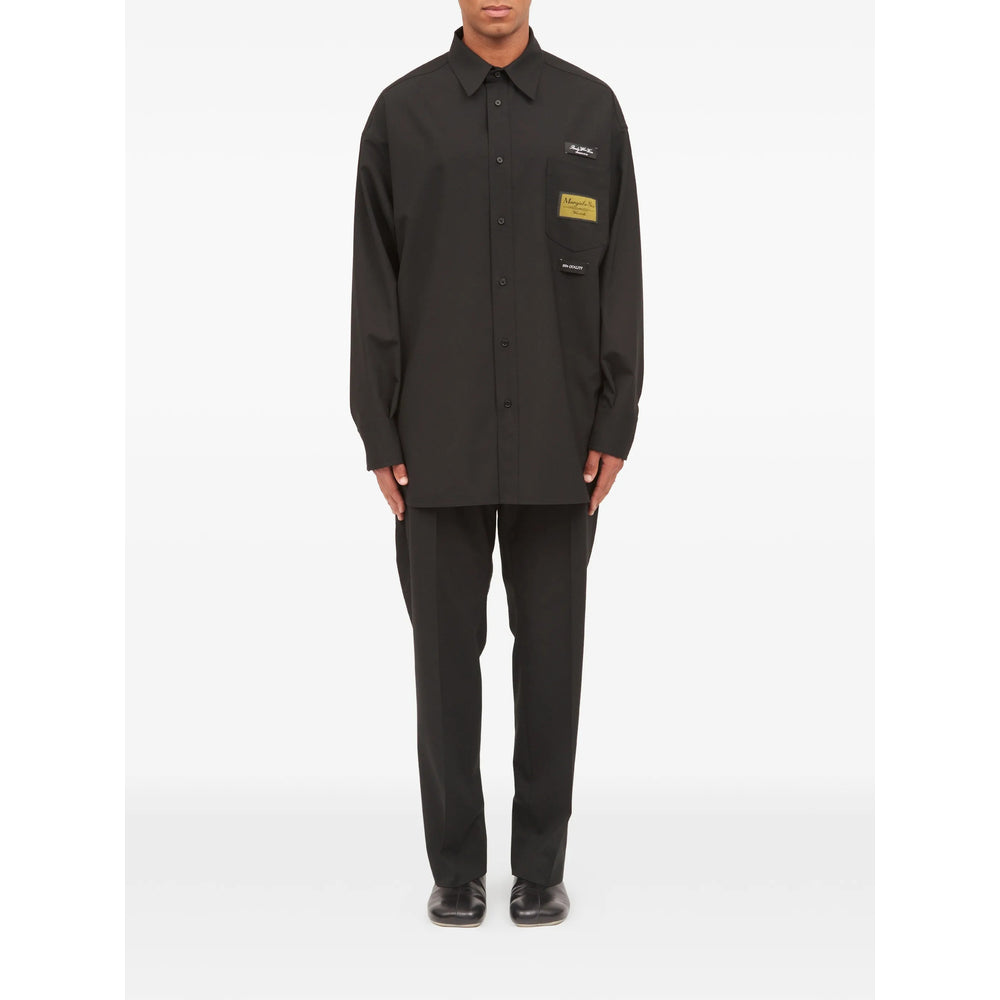 Sleek Black Slim Fit Dress Shirt