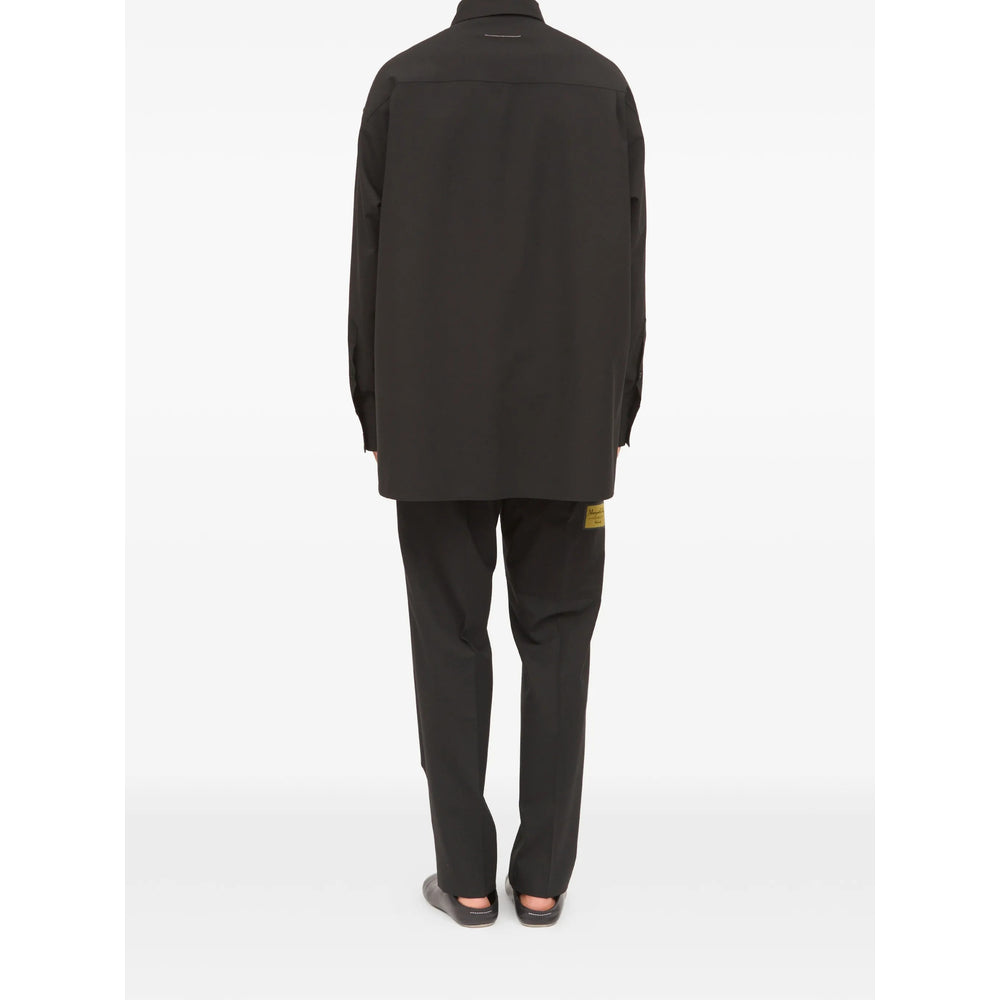 Sleek Black Slim Fit Dress Shirt
