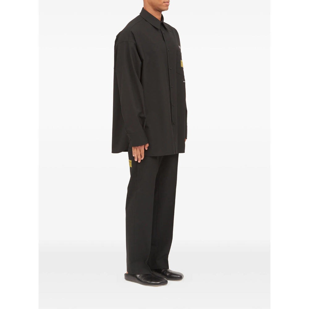 Sleek Black Slim Fit Dress Shirt