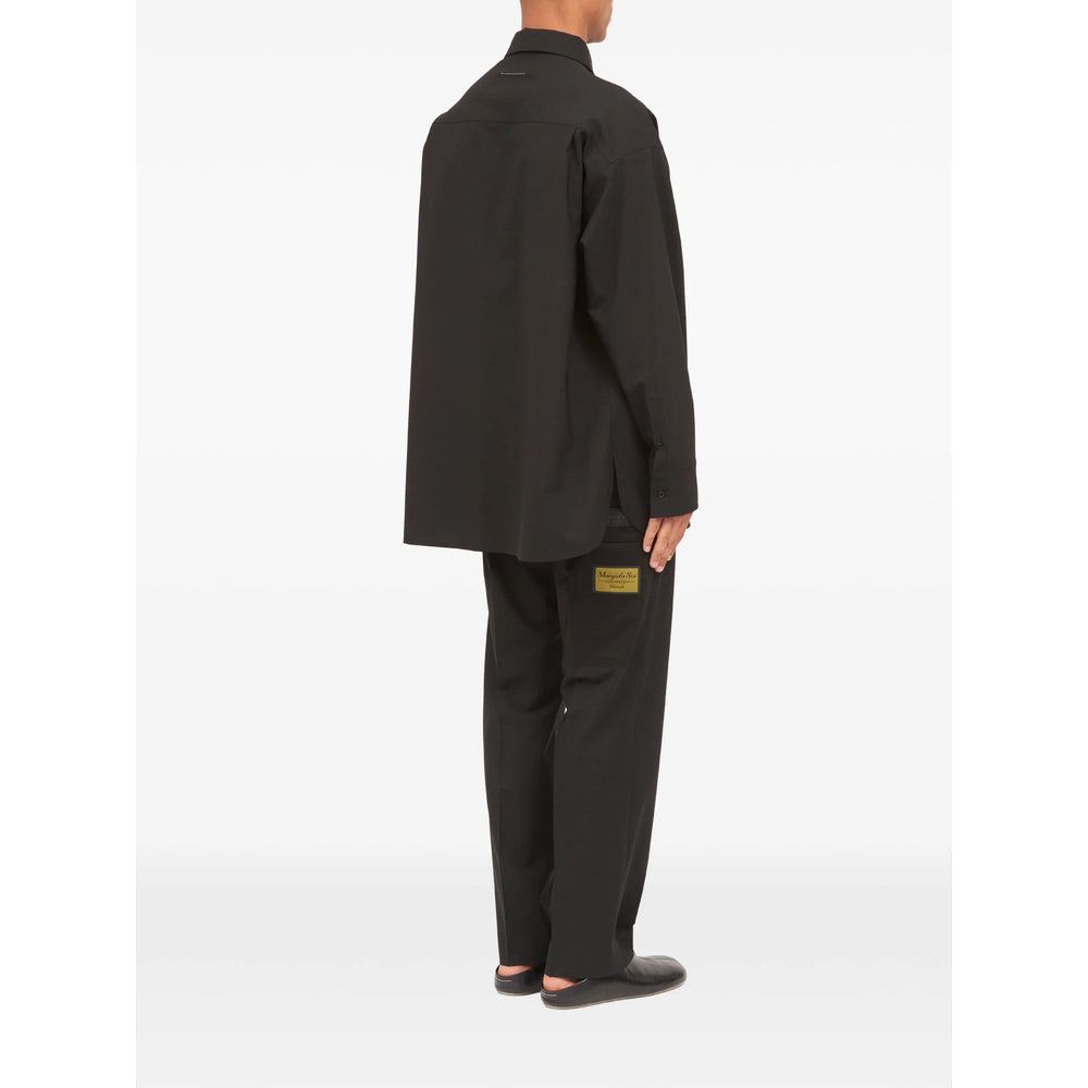 Sleek Black Slim Fit Dress Shirt