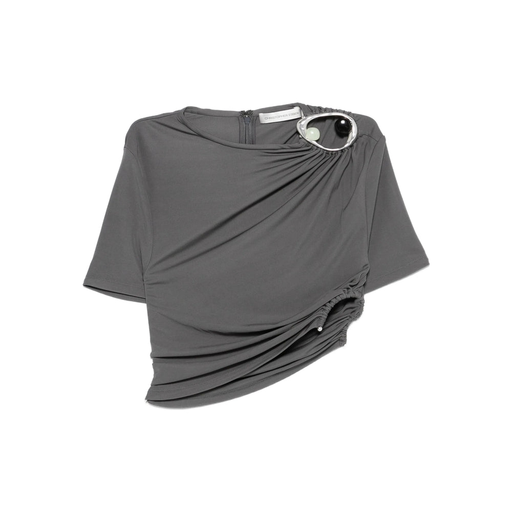 Grey Drape Top