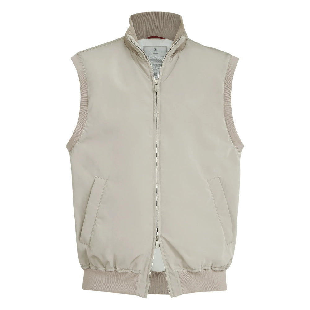 High Neck Beige Insulated Jacket