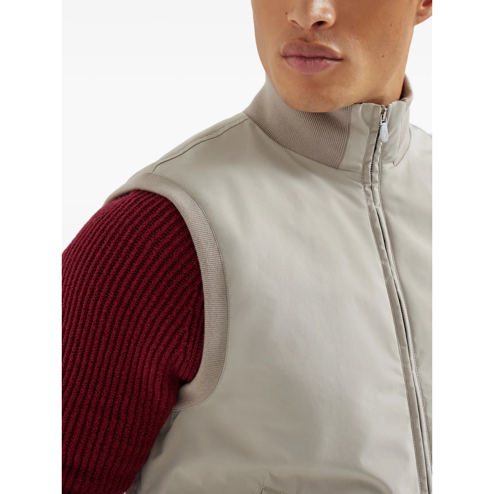 High Neck Beige Insulated Jacket