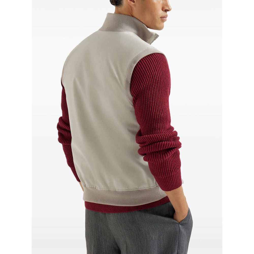 High Neck Beige Insulated Jacket