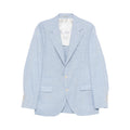 Light Blue Wool Blazer With Lapels