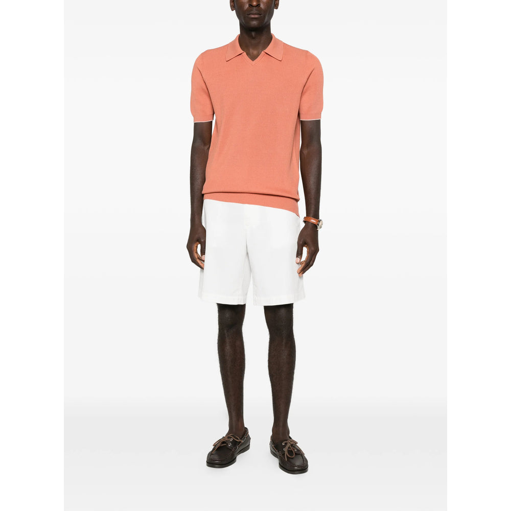 Ribbed Orange Polo Shirt