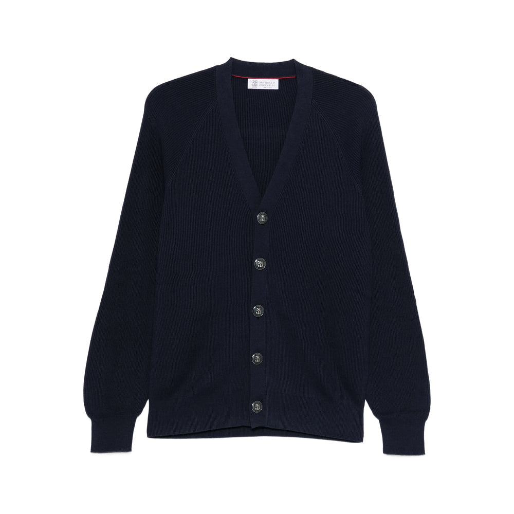 Soft Blue V Neck Rib Sweater