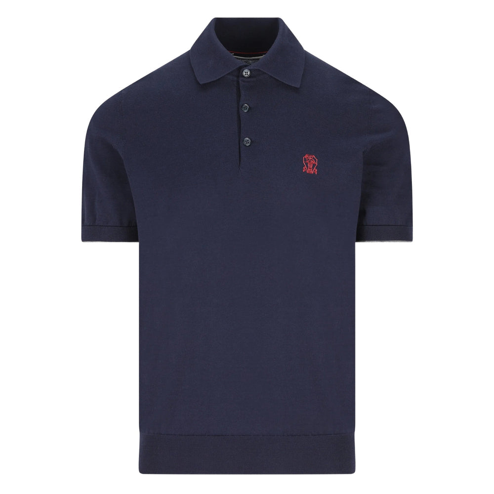 Cotton Navy Chest Logo Shirt