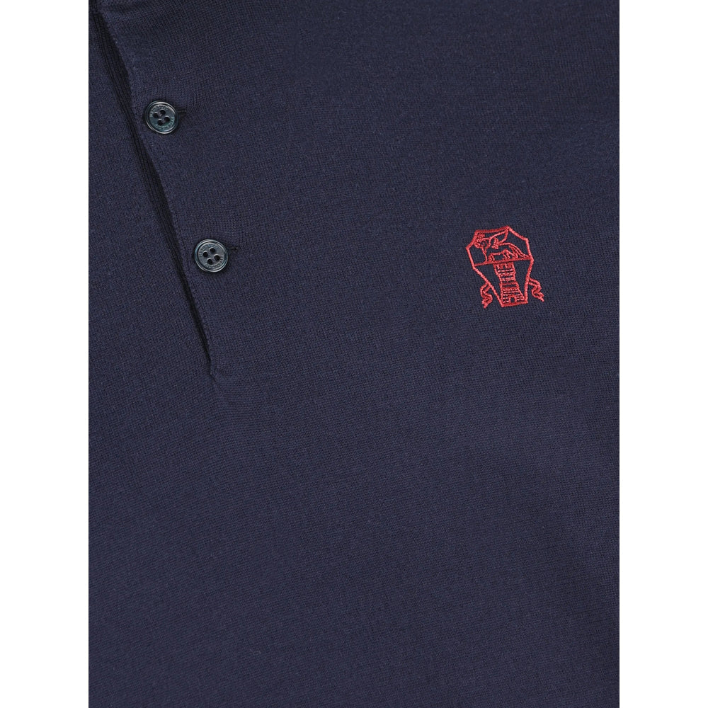 Cotton Navy Chest Logo Shirt