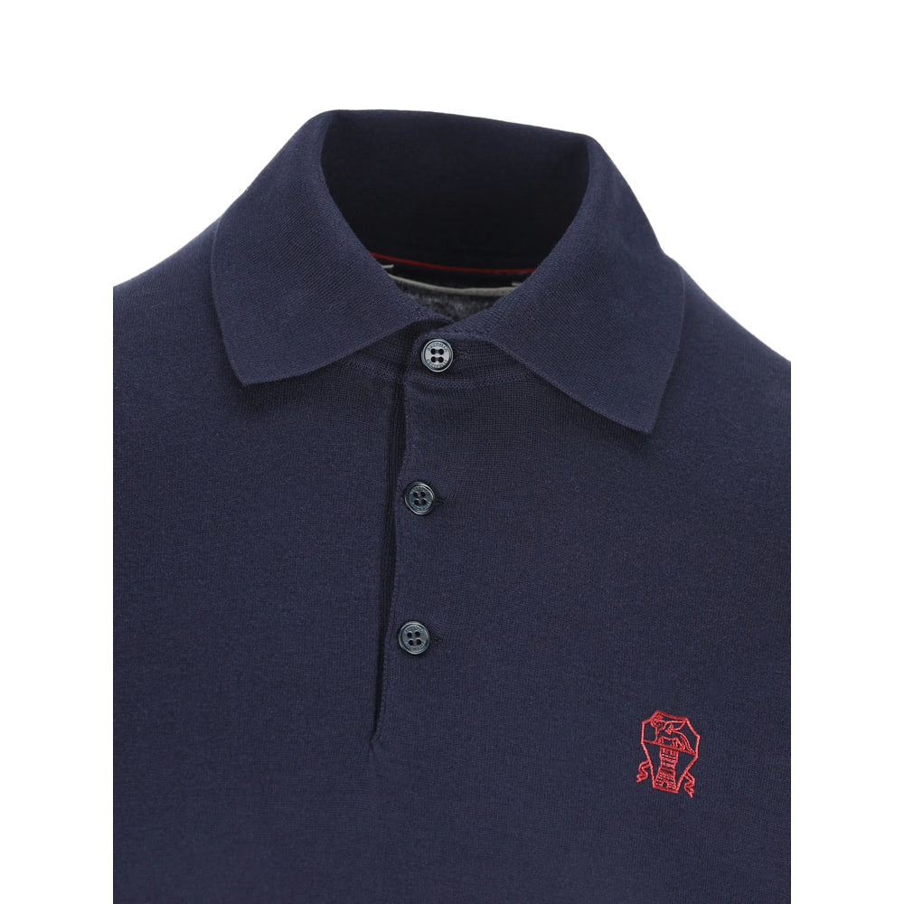 Cotton Navy Chest Logo Shirt