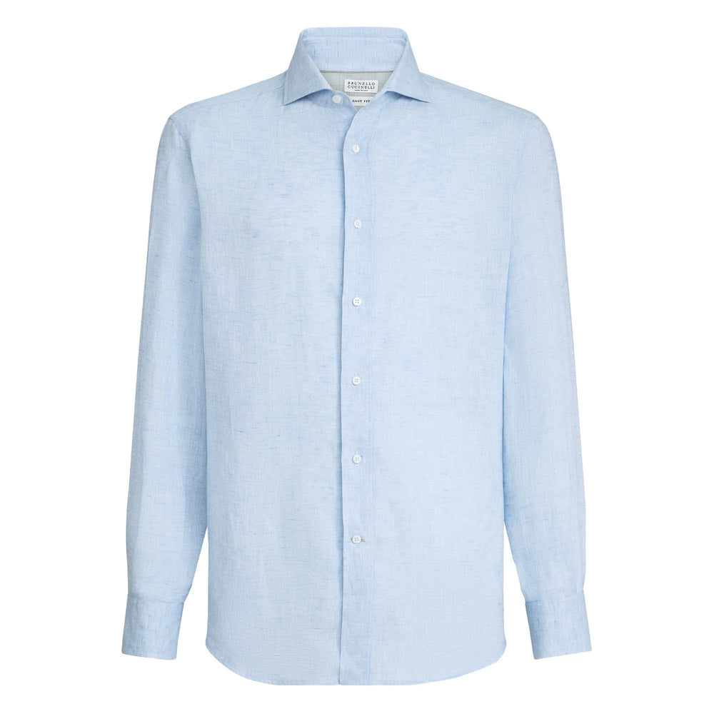 Spread Collar Linen Shirt