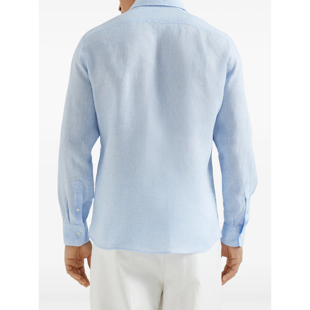 Spread Collar Linen Shirt