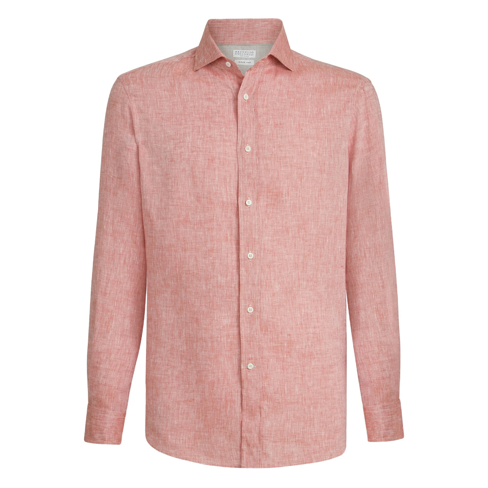 Soft Apricot Pink Classic Collar Shirt