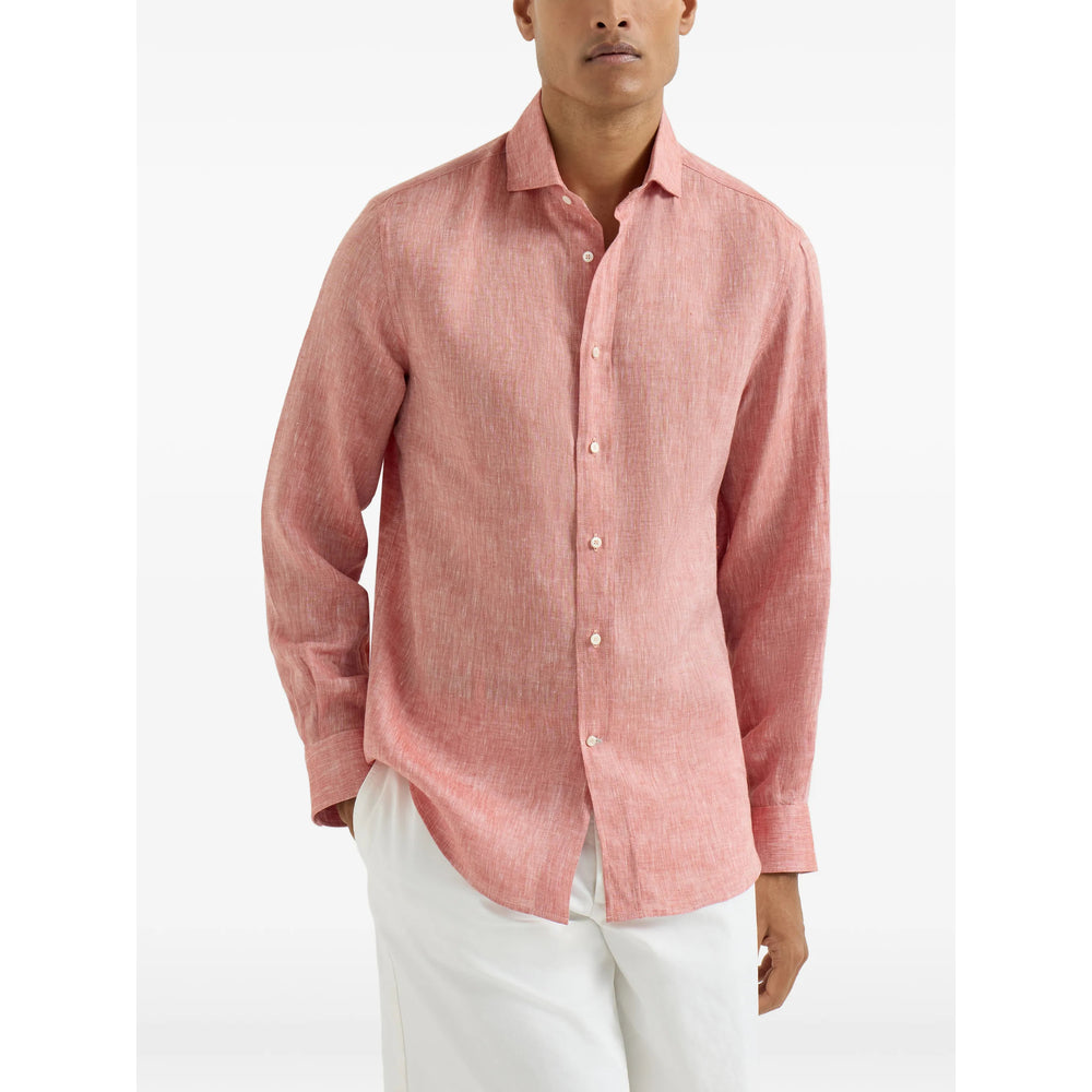 Soft Apricot Pink Classic Collar Shirt