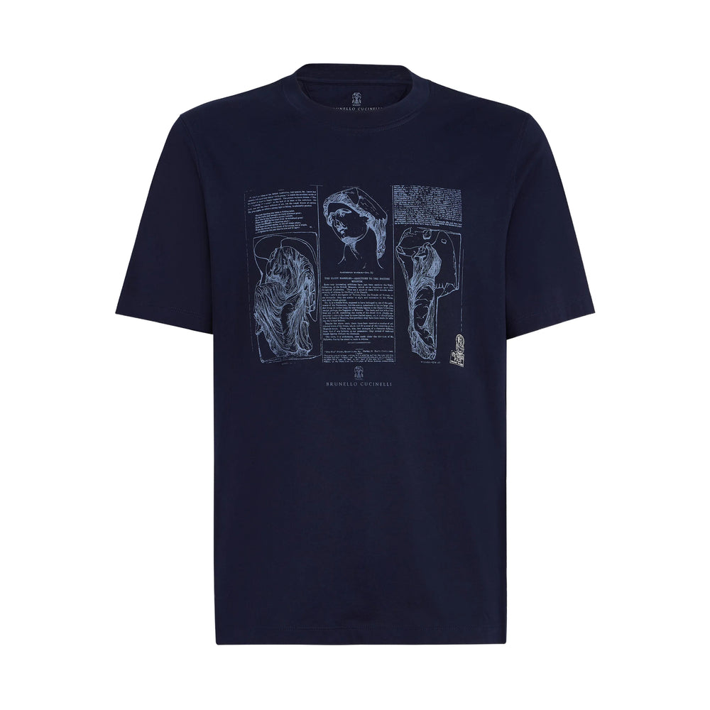 Soft Blue Graphic Crew Tee
