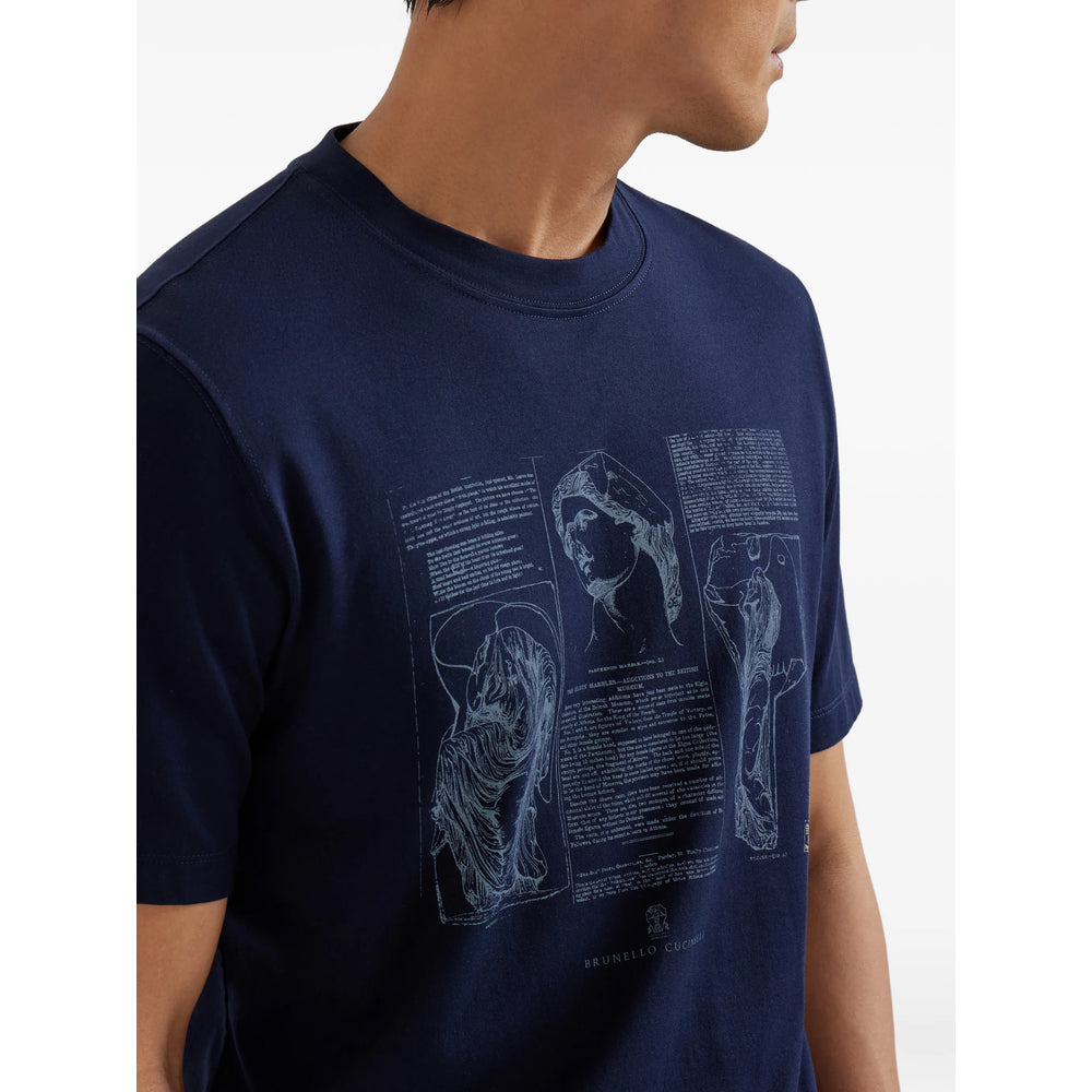 Soft Blue Graphic Crew Tee
