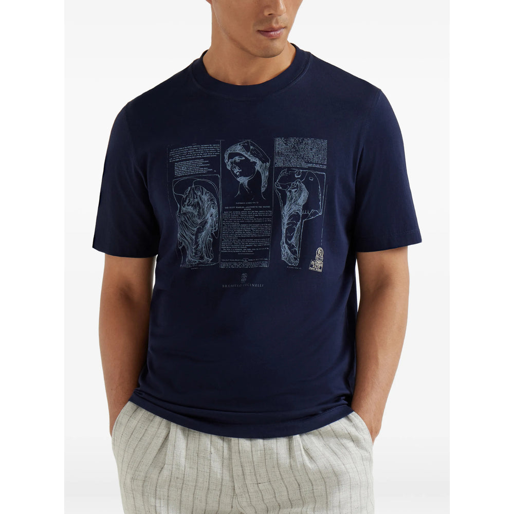 Soft Blue Graphic Crew Tee
