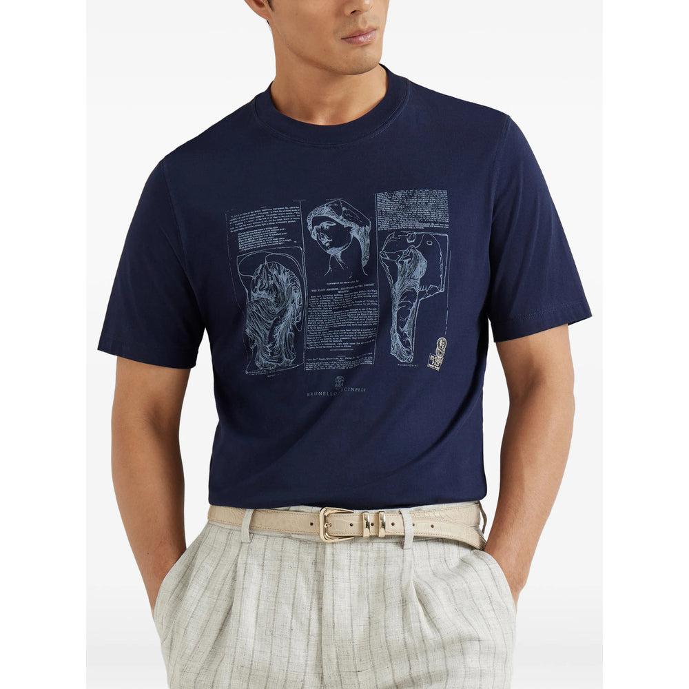 Soft Blue Graphic Crew Tee