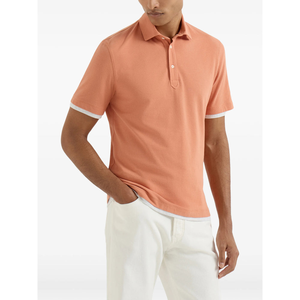 Vibrant Orange Button Down Short