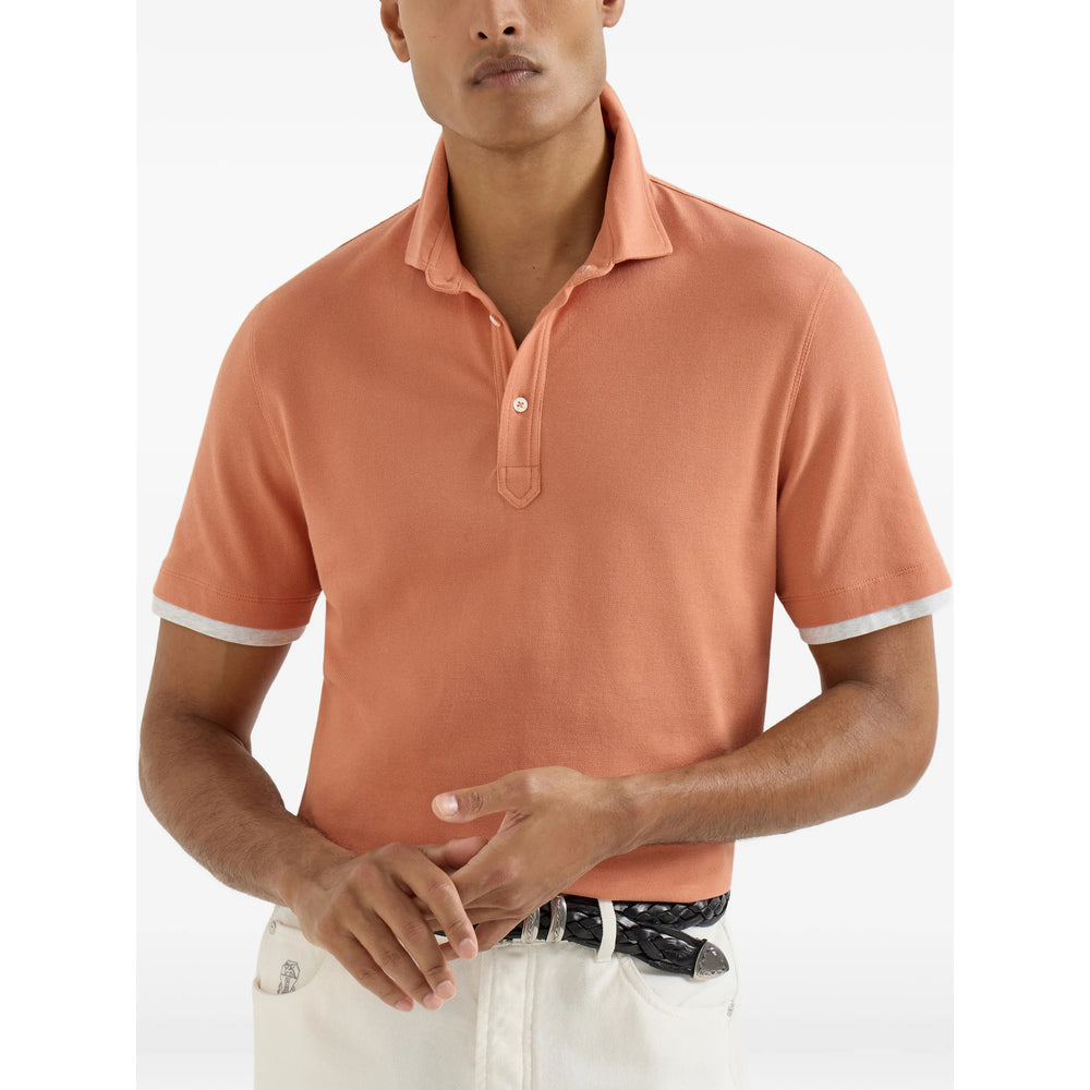 Vibrant Orange Button Down Short