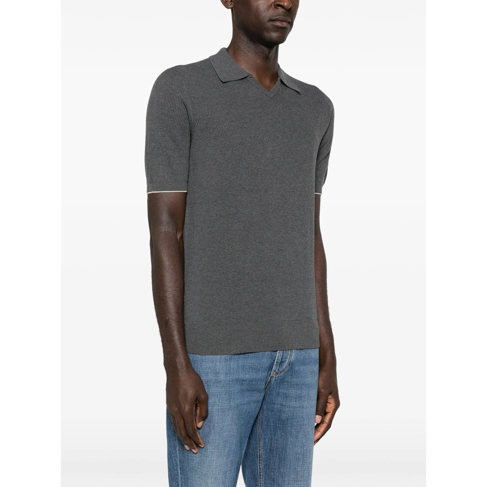 Grey Classic V Neck Sweater