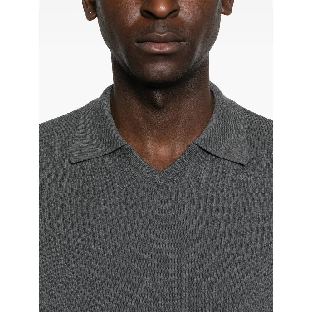 Grey Classic V Neck Sweater
