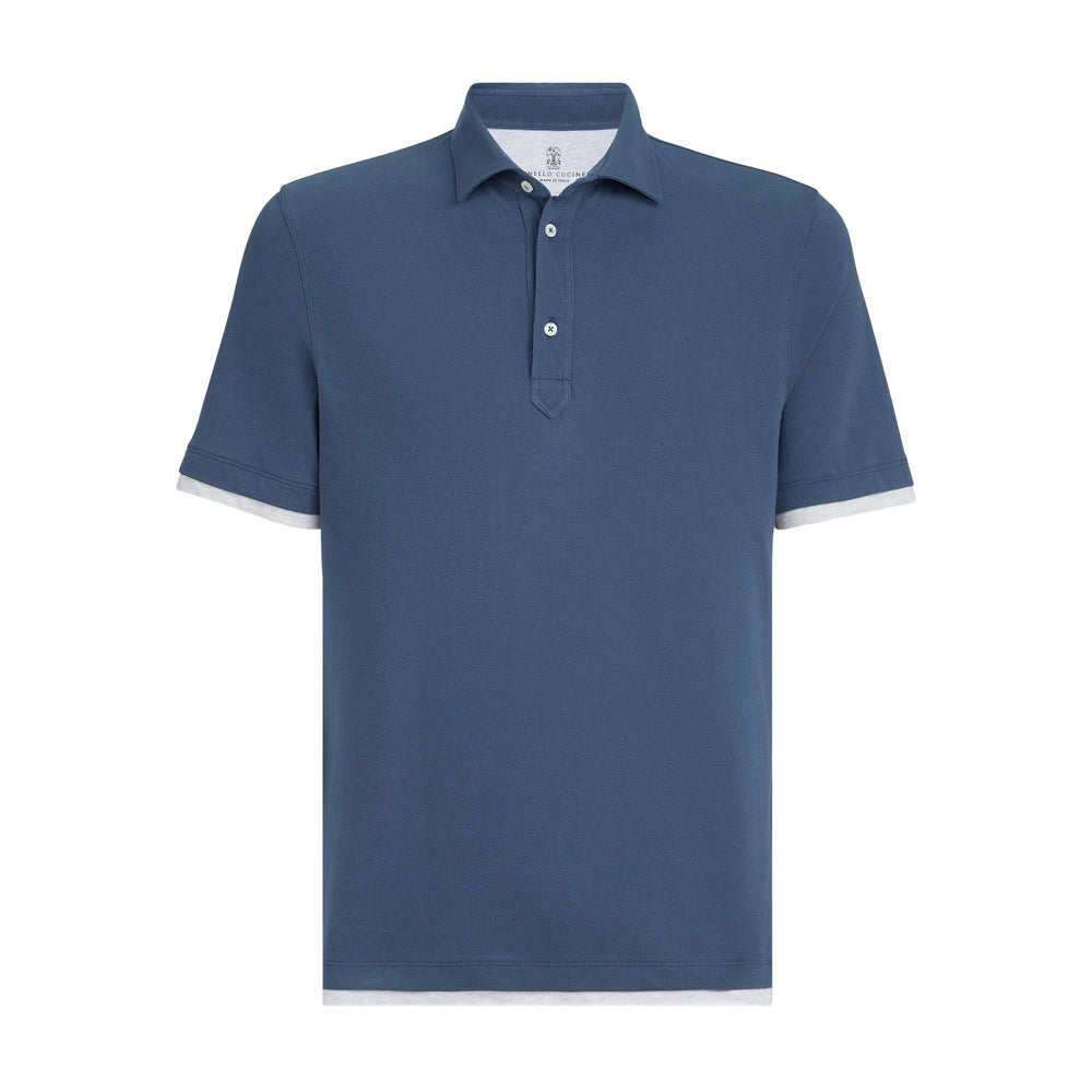 Navy Button Front Cotton Shirt