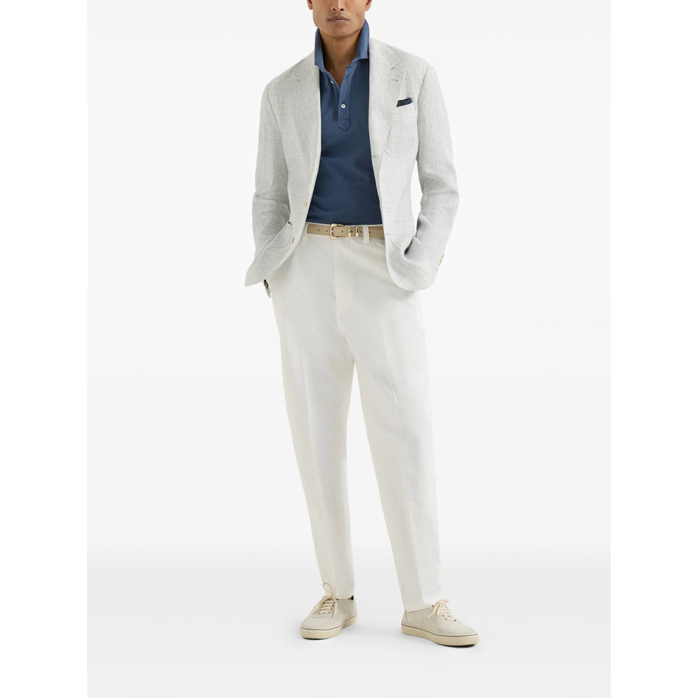 Navy Button Front Cotton Shirt