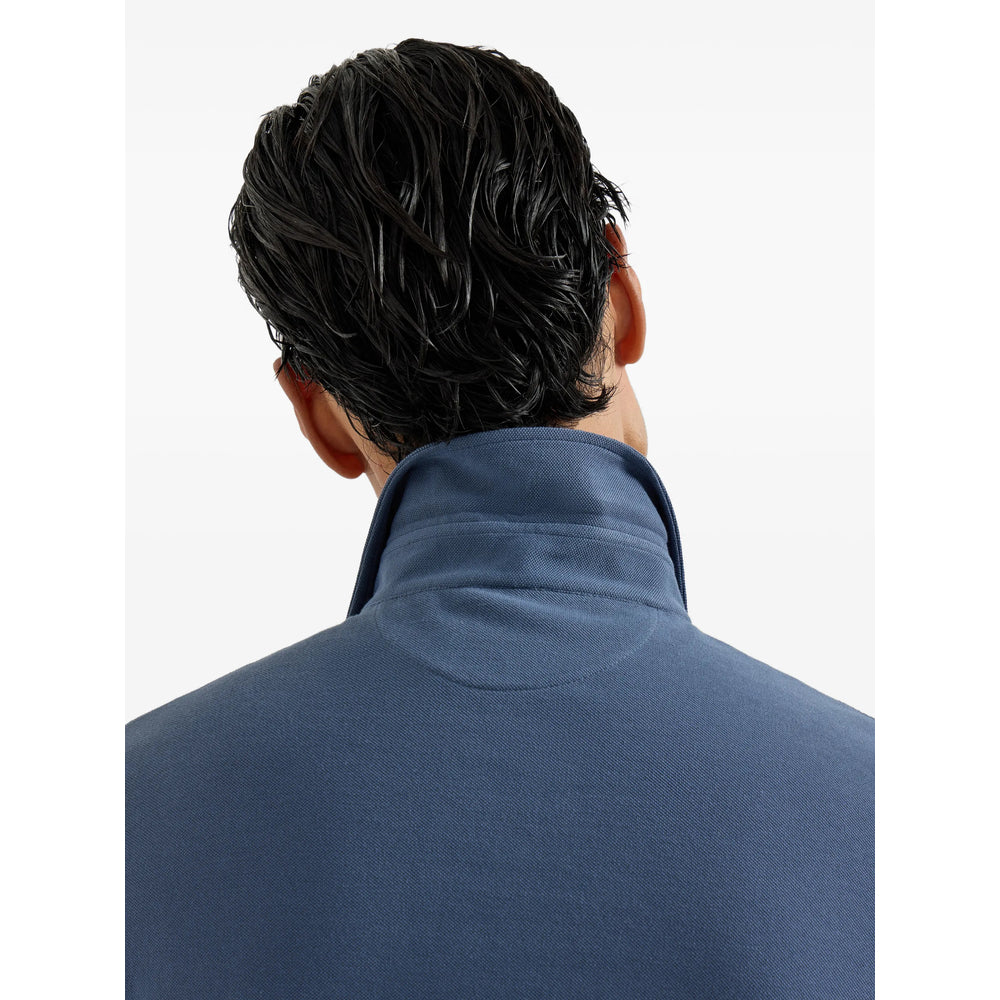 Navy Button Front Cotton Shirt