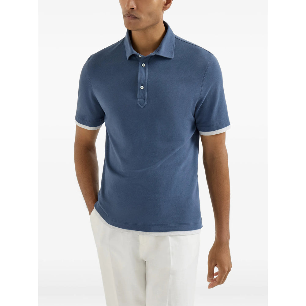 Navy Button Front Cotton Shirt