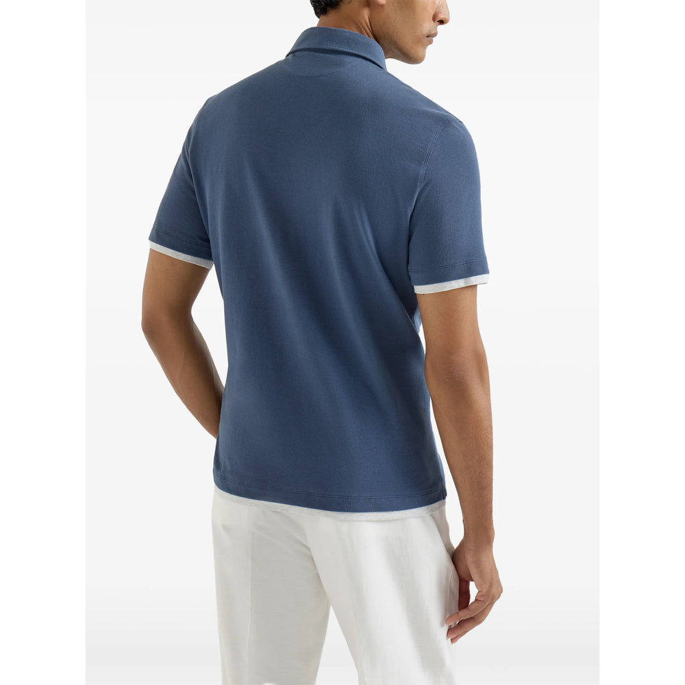 Navy Button Front Cotton Shirt